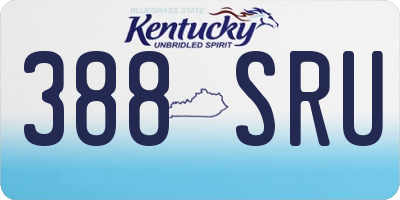 KY license plate 388SRU