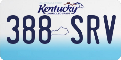 KY license plate 388SRV
