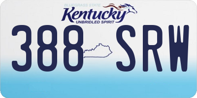 KY license plate 388SRW