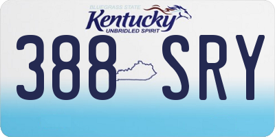 KY license plate 388SRY