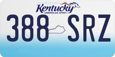KY license plate 388SRZ
