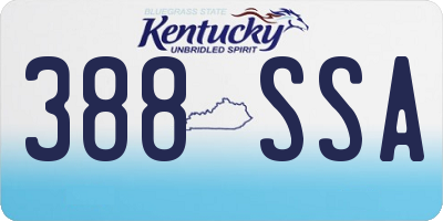 KY license plate 388SSA