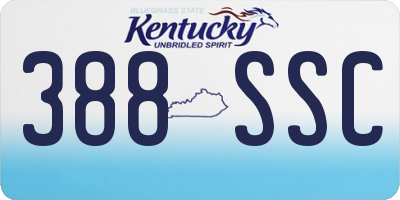 KY license plate 388SSC