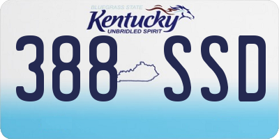 KY license plate 388SSD