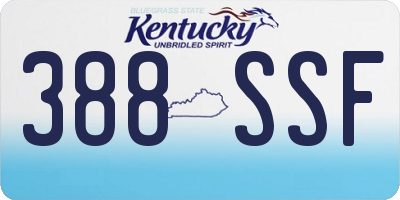 KY license plate 388SSF