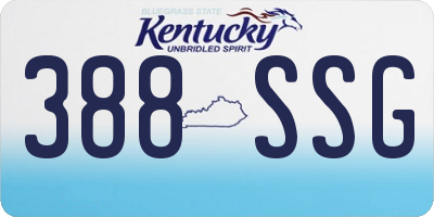 KY license plate 388SSG