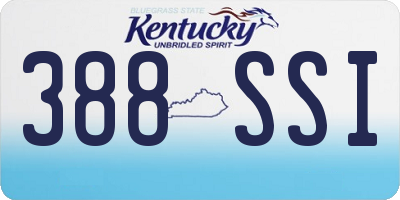 KY license plate 388SSI