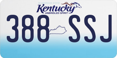 KY license plate 388SSJ