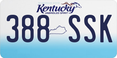 KY license plate 388SSK