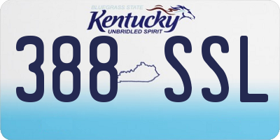 KY license plate 388SSL