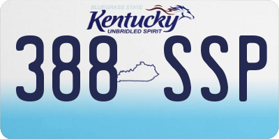 KY license plate 388SSP