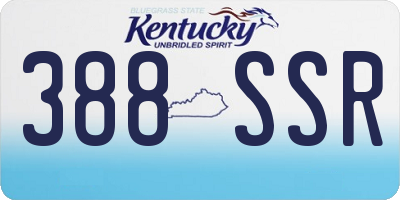 KY license plate 388SSR