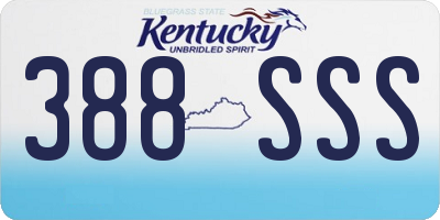 KY license plate 388SSS