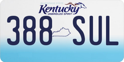 KY license plate 388SUL
