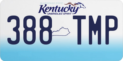 KY license plate 388TMP