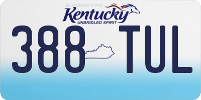 KY license plate 388TUL