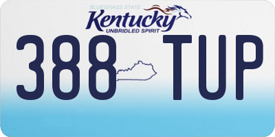 KY license plate 388TUP