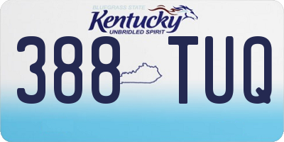 KY license plate 388TUQ
