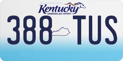 KY license plate 388TUS