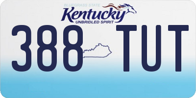 KY license plate 388TUT