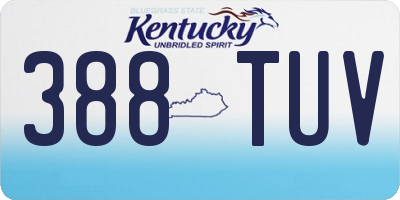 KY license plate 388TUV