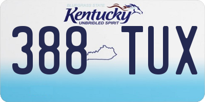 KY license plate 388TUX