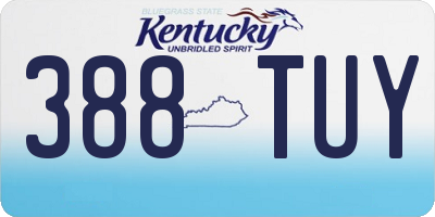KY license plate 388TUY