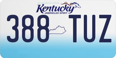 KY license plate 388TUZ