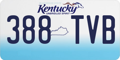 KY license plate 388TVB