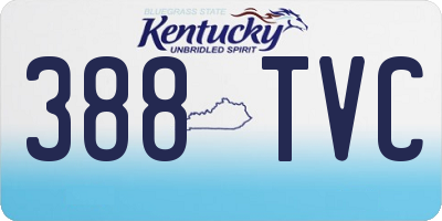 KY license plate 388TVC