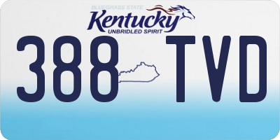 KY license plate 388TVD