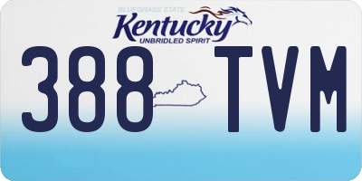 KY license plate 388TVM