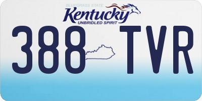 KY license plate 388TVR