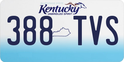KY license plate 388TVS