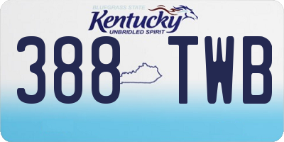 KY license plate 388TWB