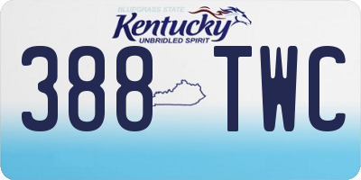 KY license plate 388TWC
