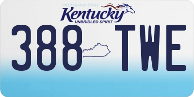 KY license plate 388TWE