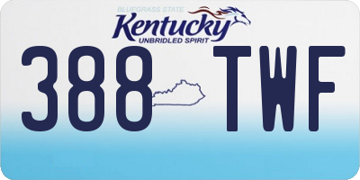 KY license plate 388TWF