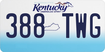 KY license plate 388TWG