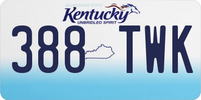 KY license plate 388TWK