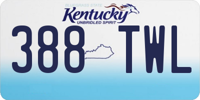 KY license plate 388TWL