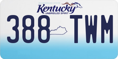 KY license plate 388TWM