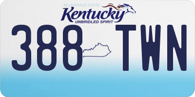 KY license plate 388TWN