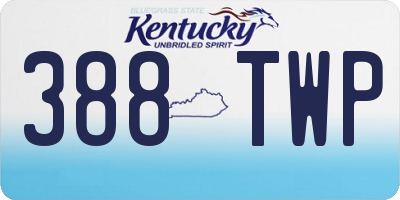 KY license plate 388TWP