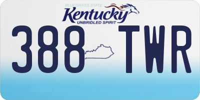KY license plate 388TWR