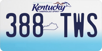 KY license plate 388TWS