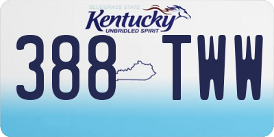 KY license plate 388TWW