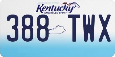 KY license plate 388TWX
