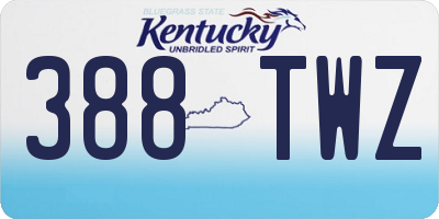 KY license plate 388TWZ