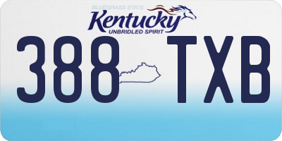 KY license plate 388TXB